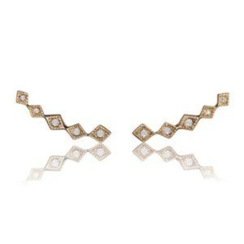 Luv Aj Diamond Kite Crawler Earring Set NEW